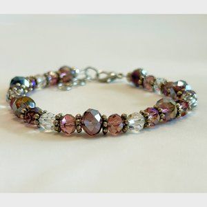 Pink & Purple Ombre Bead Bracelet